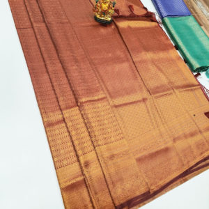 Beautiful Design Butta Mphoss Saree Kumkum Red Color w/ Blouse