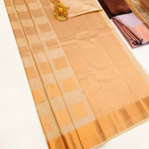 High Fancy Kanjivaram Silk Saree Mix Cream Color w/ Blouse