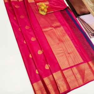 Trendy High Fancy Kanjivaram Silk Saree Mix Pink Color w/ Blouse