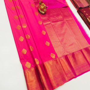 High Fancy Kanjivaram Silk Saree Mix Pink Color w/ Blouse