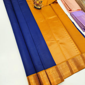 High Fancy Kanjivaram Silk Saree Mix Blue Color w/ Blouse