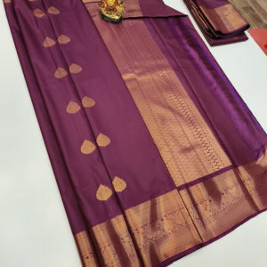 High Fancy Kanjivaram Silk Saree Mix Naval Palam Color