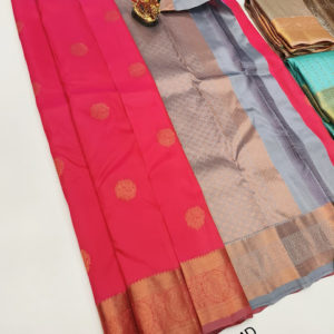 K.M.D Soft 75% Pure Silk Saree Pink Color w/ Blouse