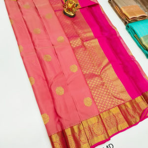 K.M.D Soft 75% Pure Silk Saree Rose Color w/ Blouse