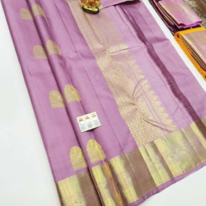 Pure Kanjivaram Fancy Silk Saree Lotus Color