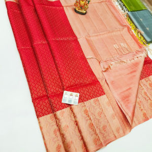 Trendy Design Pure Soft Silk Saree Apple Red Color w/ Blouse