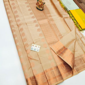 Latest Design Pure Soft Silk Saree Copper Color w/ Blouse