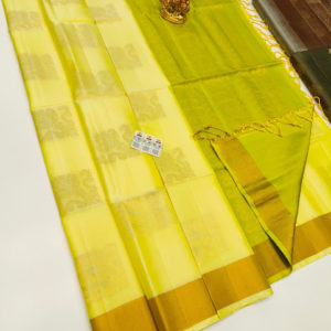 Trendy Design Pure Soft Silk Saree Lemon Yellow Color w/ Blouse