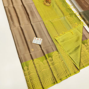 Pure Soft Silk Saree Light Brown Color w/ Blouse