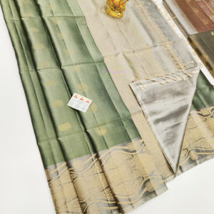 Pure Soft Silk Saree Light Olive Green Color w/ Blouse