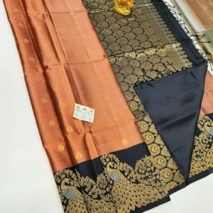 Latest Design Pure Soft Silk Saree Orange Color w/ Blouse
