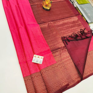 Pure Soft Silk Saree Pink Color w/ Blouse