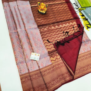 Beautiful Design Pure Soft Silk Saree Violet Color w/ Blouse