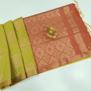 Butta Mphoss Saree Lemon Green Color w/ Blouse
