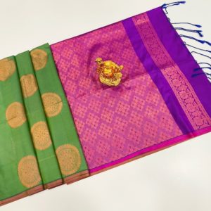 Unique Design Butta Mphoss Saree Light Green Color w/ Blouse