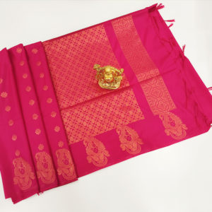 New Design Butta Mphoss Saree Pink Color w/ Blouse