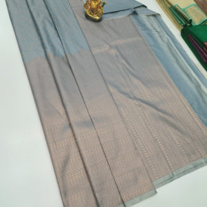 High Fancy Kanjivaram Silk Saree Mix Gray Color w/ Blouse