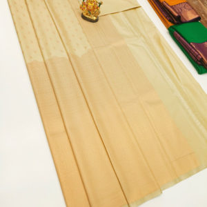 High Fancy Kanjivaram Silk Saree Mix Sandal Color w/ Blouse