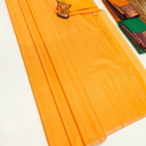 New Design High Fancy Kanjivaram Silk Saree Mix Yellow Color w/ Blouse