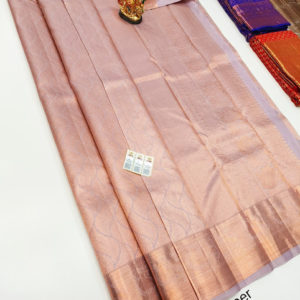 Kanjivaram Pure Wedding Silk Saree Light Violet Color w/ Blouse