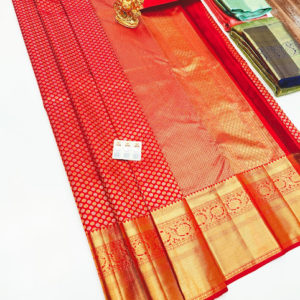 Latest Design Kanjivaram Pure Wedding Silk Saree Red Color w/ Blouse