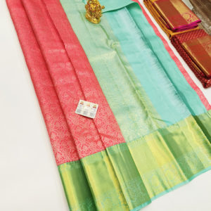 Kanjivaram Pure Wedding Silk Saree Stabrey Color w/ Blouse