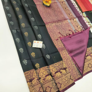 Trendy Design Pure Soft Silks Saree Black Color w/ Blouse