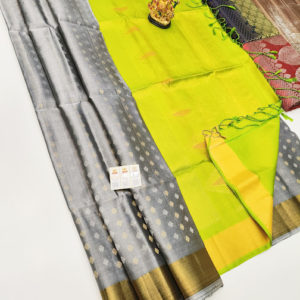 Beautiful Design Pure Soft Silk Saree Gray Color w/ Blouse