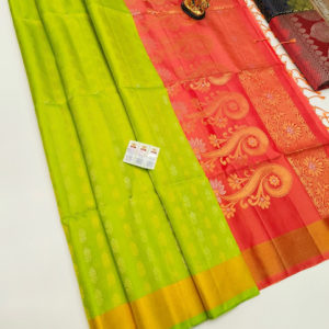 New Design Pure Soft Silk Saree Lemon Green Color w/ Blouse