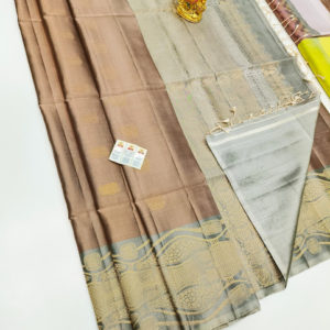 Beautiful Design Pure Soft Silk Saree Light Brown Color w/ Blouse