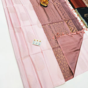 Latest Design Pure Soft Silks Saree Light Rose Color w/ Blouse