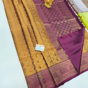 Latest Design Pure Soft Silk Saree Mustard Color w/ Blouse