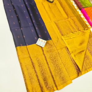 Trendy Design Pure Soft Silk Saree Navy Blue Color w/ Blouse