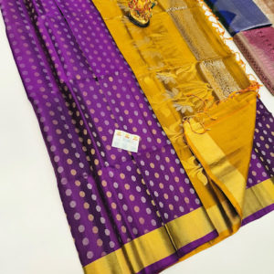 New Design Pure Soft Silk Saree Purple Color w/ Blouse
