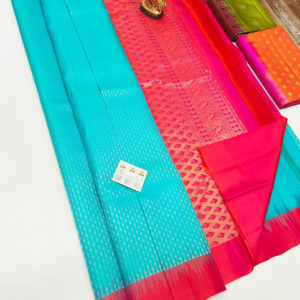 Unique Design Pure Soft Silk Saree Sky Blue Color w/ Blouse