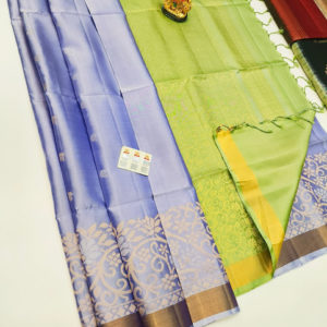 New Design Pure Soft Silks Saree Violet Color w/ Blouse