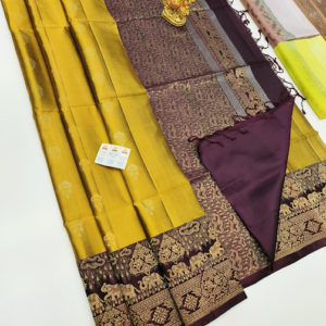 New Design Pure Soft Silk Saree Yellow Color w/ Blouse