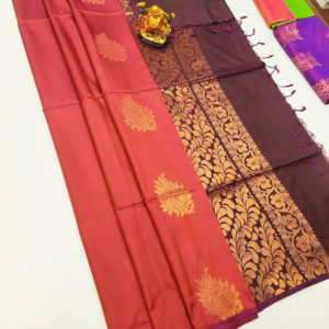 Unique Design Butta Mphoss Saree Apple Red Color w/ Blouse
