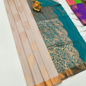 Butta Mphoss Saree Cream Color w/ Blouse