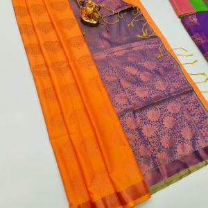 Butta Mphoss Saree Fanta Orange Color w/ Blouse