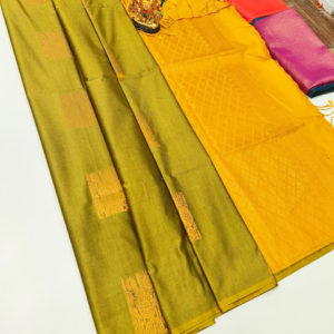 Butta Mphoss Saree Green Color w/ Blouse