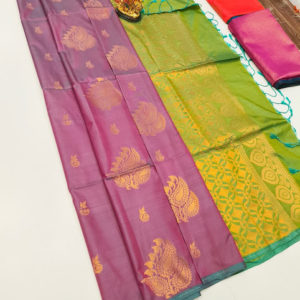 Butta Mphoss Saree Purple Color w/ Blouse