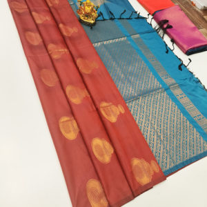 Butta Mphoss Saree Red Color w/ Blouse