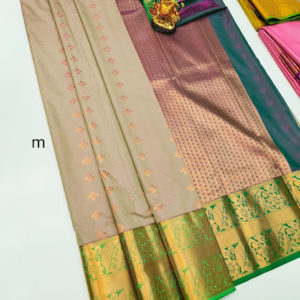 Trendy Design High Fancy Kanjivaram Silk Saree Mix Gray Color w/ Blouse