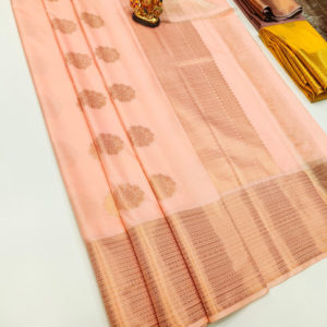 High Fancy Kanjivaram Silk Saree Mix Light Copper Color w/ Blouse