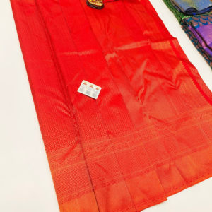 Unique Design Kanjivaram Pure Wedding Silk Saree Red Color w/ Blouse