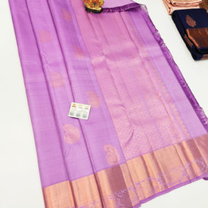 New Design Pure Kanjivaram Fancy Silk Saree Violet Color