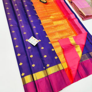 Pure Soft Silks Saree Blue Color w/ Blouse