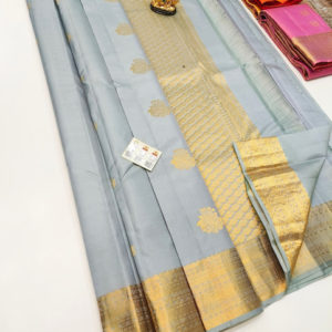 Different Design Pure Soft Silks Saree Gray Color w/ Blouse