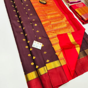 Latest Design Pure Soft Silks Saree Kumkum Red Color w/ Blouse